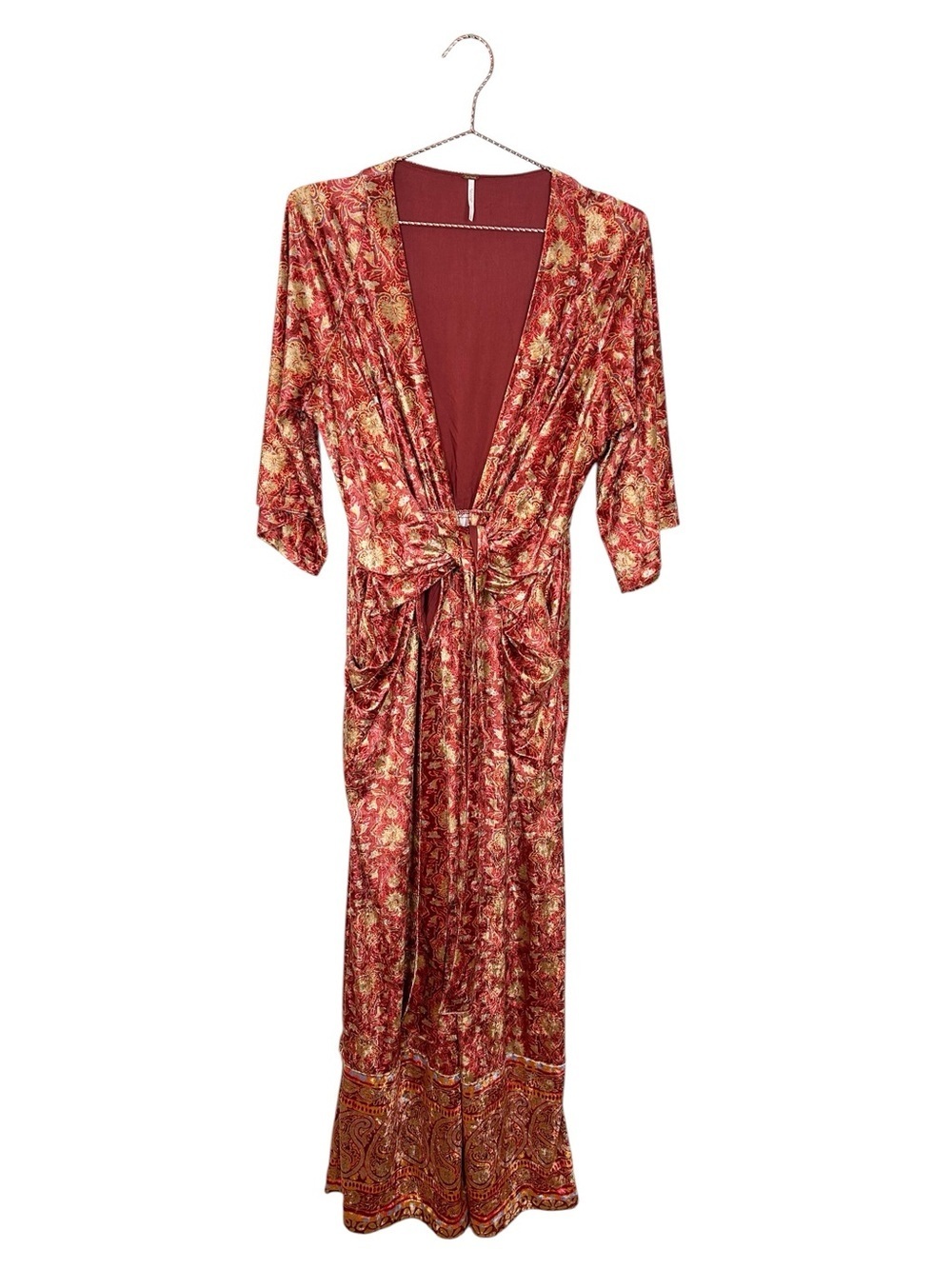 Free People Velvet Floral Wide Leg Jumpsuit